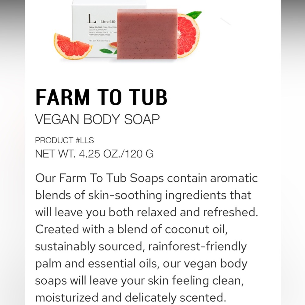 Limelife Farm to Tub Pink grapefruit
